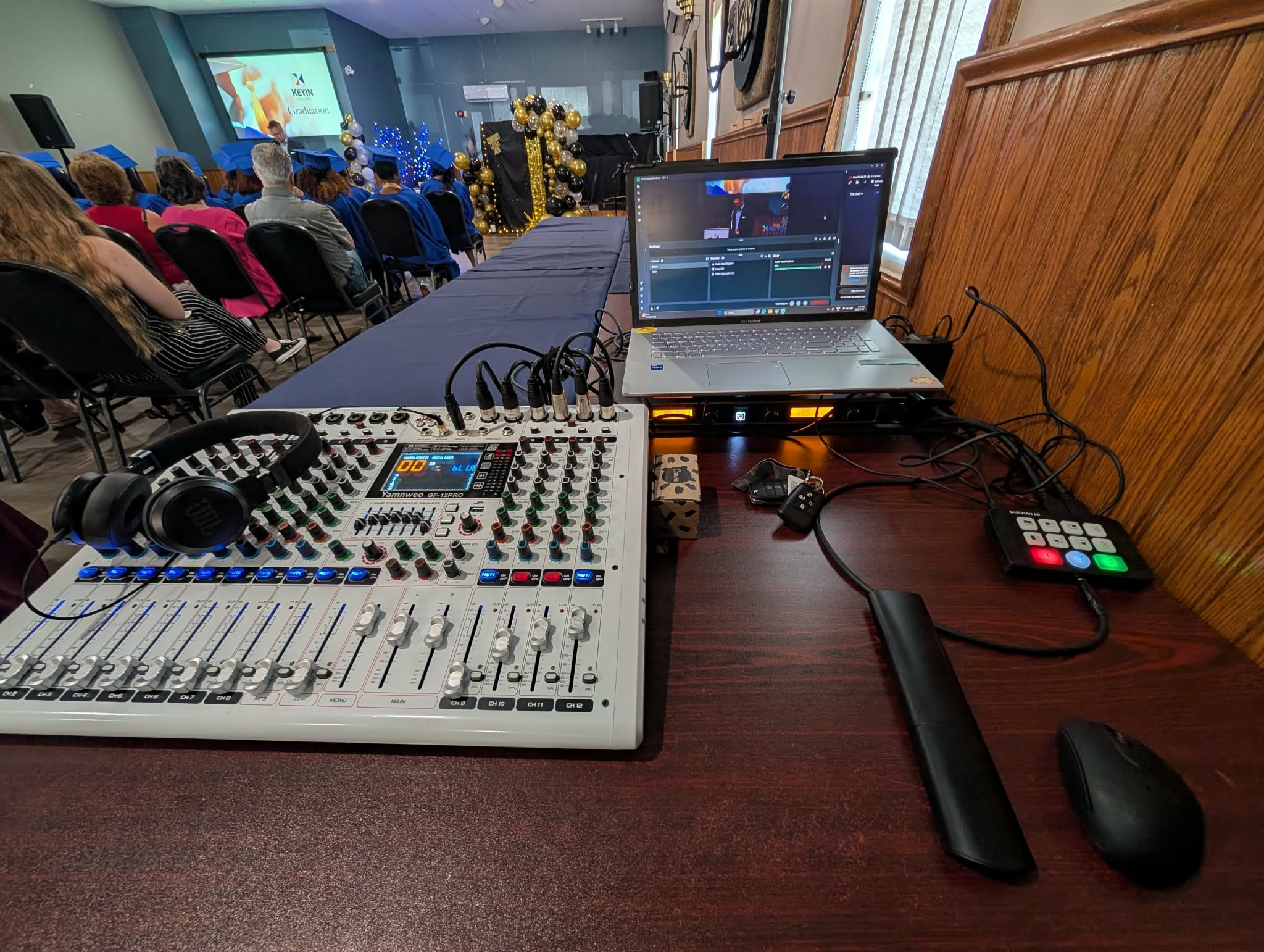 Next Wave Live production control station at the Keyin College 2026 Graduation